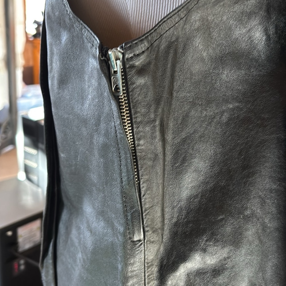 Pleated Genuine Leather Mini Dress, British GameBirds, Medium, EUC, Black - Picture 14 of 14